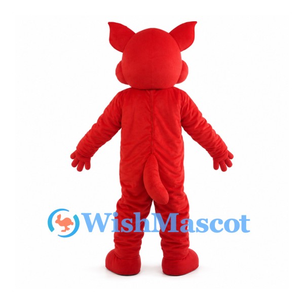 Red Dog Mascot Costume with White Sunglasses and Grinning Teeth