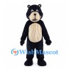 Black Bear Mascot Costume with Cream Muzzle and Belly
