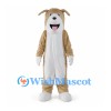 Tan Dog Mascot Costume with White Belly and Black Back Patch