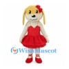 Dog Ballerina Mascot Costume with Yellow Ears and Red Tutu