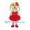 Dog Ballerina Mascot Costume with Yellow Ears and Red Tutu