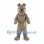 Taupe Bulldog Mascot Costume with Folded Ears and White Fangs