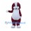 Burgundy Dog Mascot Costume with White Belly and Long Ears