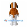 Dog Mascot Costume in Brown and White with Red Collar