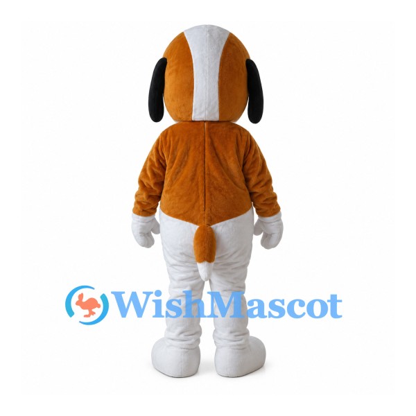 Dog Mascot Costume in Brown and White with Red Collar