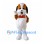 Dog Mascot Costume in Brown and White with Red Collar