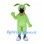 Green Dog Mascot Costume with Red Collar and Large Black Nose