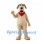 Beige Dog Mascot Costume with Red Bandana and Brown Ears