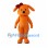 Orange Dog Mascot Costume with Burgundy Hair Bow