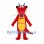 Red Chinese Dragon Mascot Costume with Yellow Belly and Long Whiskers