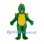 Green Dragon Mascot Costume with Yellow Belly and Small Bat Wings