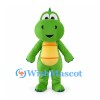 Green Dinosaur Mascot Costume with Pale Yellow Striped Belly