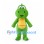 Green Dinosaur Mascot Costume with Pale Yellow Striped Belly