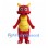 Red Dragon Mascot Costume with Yellow Horns Belly and Back Spikes