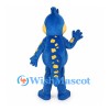 Blue Dinosaur Mascot Costume with Yellow Spots and Belly