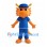 Orange Dragon Mascot Costume with Blue Cap and Sports Uniform
