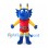 Blue Dragon Mascot Costume with Red Vest and Yellow Suit