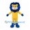 Yellow Lion Mascot Costume with Large Blue Mane and Blue Paws