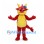 Red Dragon Mascot Costume with Yellow Belly and Antler Horns