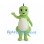 Green Dinosaur Mascot Costume with White Belly and Orange Spots