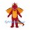 Red Dragon Mascot Costume with Black Wings and Yellow Belly