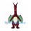 Burgundy Dragon Mascot Costume with Long Neck and Green Wings