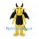 Yellow Dragon Mascot Costume with Black Horns Wings and Belly