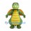 Green Dragon Mascot Costume with Orange Wings and Rounded Yellow Belly