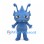 Blue Alien Mascot Costume with Long Antennae and Small Fangs