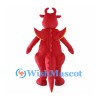 Red Dragon Mascot Costume with Yellow Belly and Small Red Wings