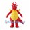 Red Dragon Mascot Costume with Yellow Belly and Small Red Wings