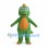 Green Dinosaur Mascot Costume with Orange Belly and Head Plates