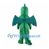 Green Dragon Mascot Costume with Teal Wings and Yellow Belly