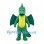 Green Dragon Mascot Costume with Teal Wings and Yellow Belly