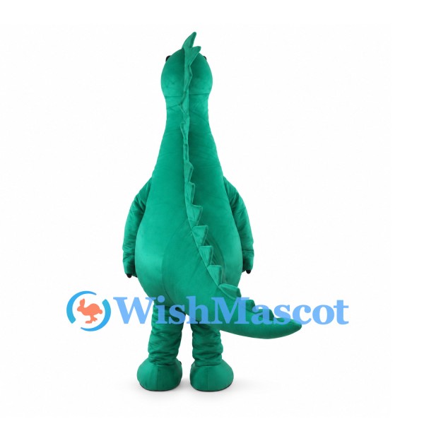 Teal Dinosaur Mascot Costume with Sunglasses and Long Tail