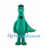 Teal Dinosaur Mascot Costume with Sunglasses and Long Tail
