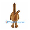 Brown Dinosaur Mascot Costume with Long Neck and White Belly