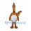 Brown Dinosaur Mascot Costume with Long Neck and White Belly