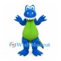 Blue Dinosaur Mascot Costume with Lime Belly and Back Spikes