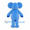 Blue Elephant Mascot Costume with Large Ears and Dark Blue Toes