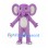 Purple Elephant Mascot Costume with Cream Belly and Inner Ears