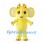 Yellow Elephant Mascot Costume with Large Polka Dot Bow