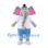Gray Elephant Mascot Costume with White Shirt and Blue Shorts