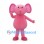 Pink Elephant Mascot Costume with Round Belly and Short Trunk