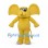 Yellow Elephant Mascot Costume with Large Round Ears