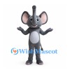 Gray Elephant Mascot Costume with Raised Trunk and White Belly