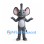 Gray Elephant Mascot Costume with Raised Trunk and White Belly