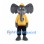 Elephant Mascot Costume with Yellow Hard Hat and Shirt