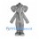 Gray Elephant Mascot Costume with Long Trunk and Small Black Cap