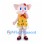 Pink Elephant Mascot Costume with Yellow Polka Dot Dress and Red Scarf